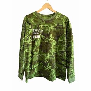 Nike University of Oregon Ducks Camo Long Sleeve Crew Neck T-Shirt Mens